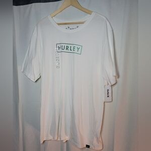 NWT Hurley Boxed Gradient Tee XL White/Green Short Sleeve Cotton